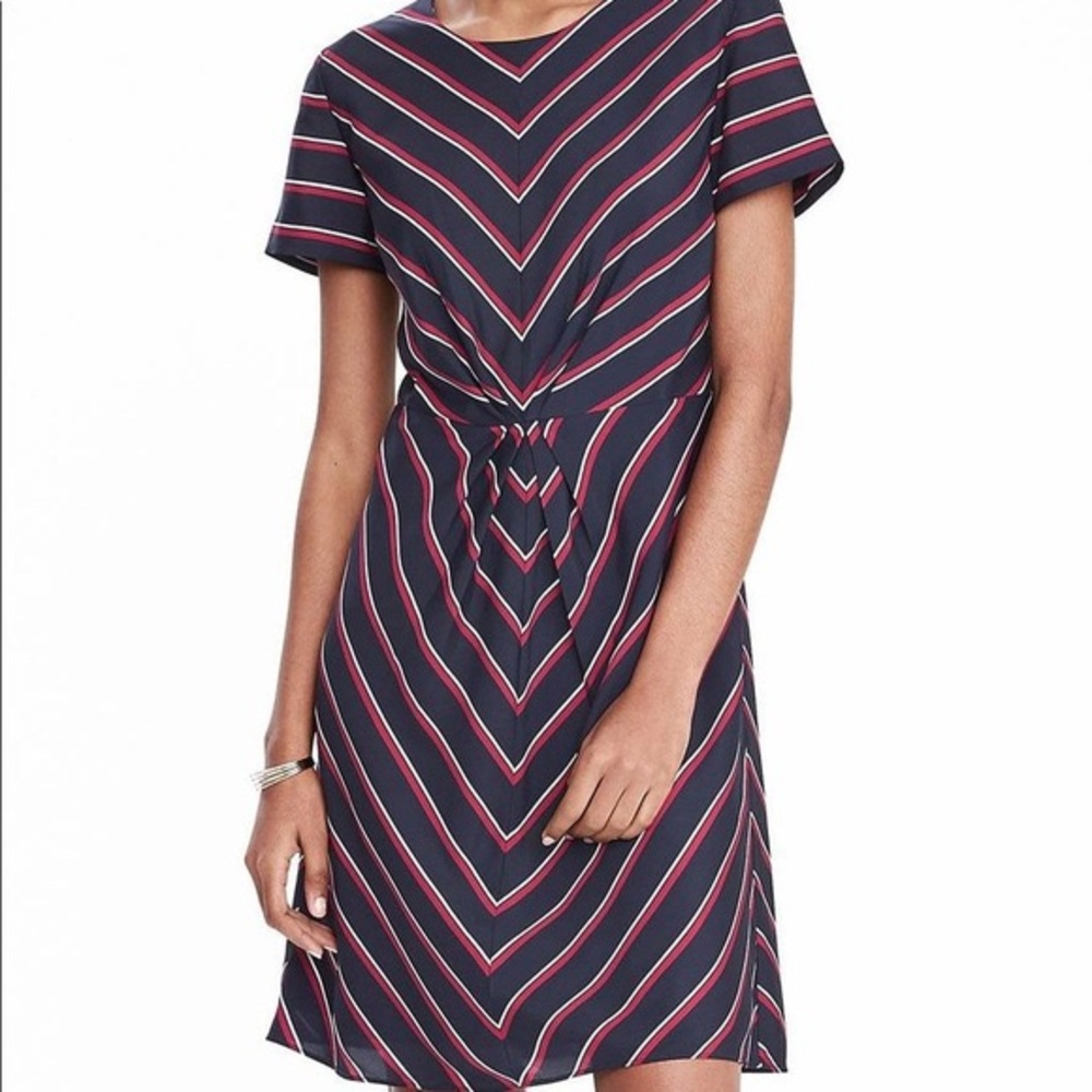 Banana Republic navy striped dress